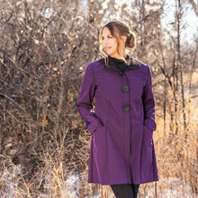 Load image into Gallery viewer, TownCoatPlumFront.jpg